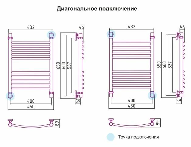 Полотенцесушитель межосевое 450 мм нижнее подключение Полотенцесушитель водяной Сунержа Богема 00-0101-6040 60x40: цена 20715 руб. - к