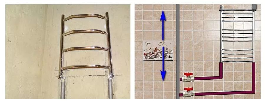 Полотенцесушитель нижнее подключение 40 Установка полотенцесушителя с нижним подключением: пошаговая инструкция