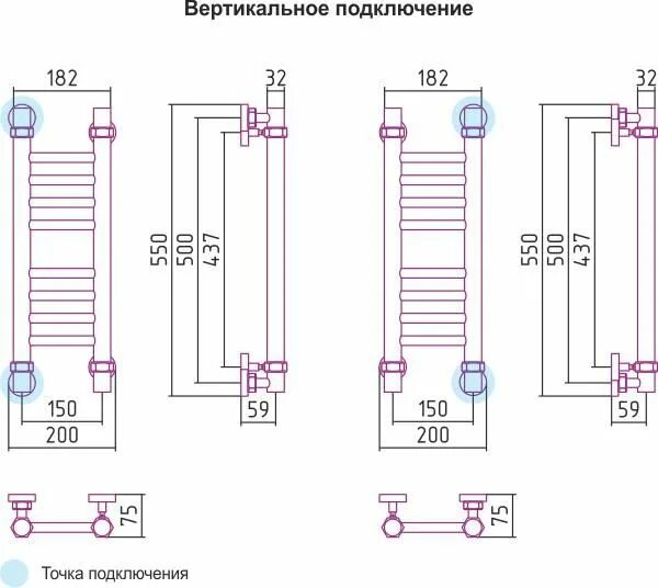 Полотенцесушитель водяной 400х600 нижнее подключение Купить водяной полотенцесушитель Сунержа Богема+ 500x150 в Москве