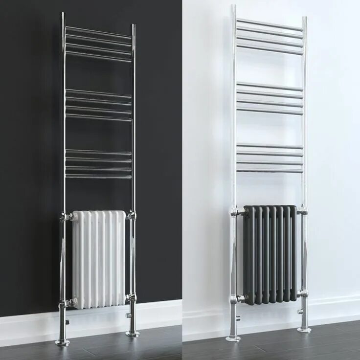 Полотенцесушитель водяной черный нижнее подключение купить DUKE ELEMENTS Traditional Victorian Heated Towel Rail / Radiator - Central Heati