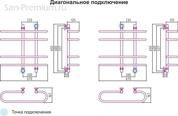 Полотенцесушитель водяной для ванной купить нижнее подключение Полотенцесушитель 600x700 водяной Сунержа Фурор+ 00-4107-6070 - купить с доставк