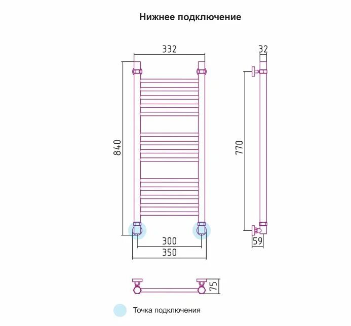 Полотенцесушитель водяной Terminus Астра П 14 50х70