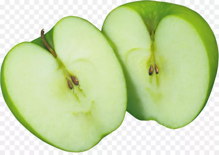 Половинка яблока фото Green Apple - Sliced Green Apple - CleanPNG / KissPNG