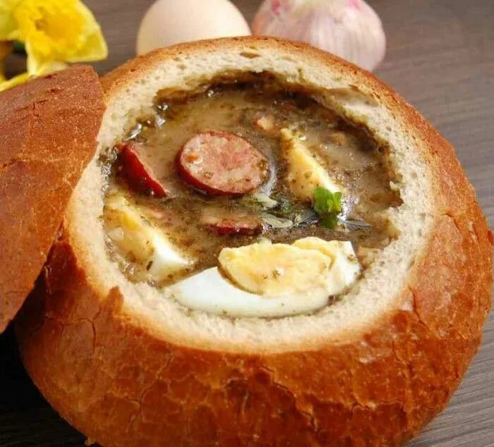 Польские блюда национальные рецепты с фото polish-food-zurek Food, Bread bowl soup, Polish recipes