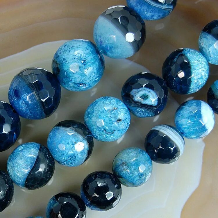 Полудрагоценные камни фото синего цвета Details about Natural Faceted Black Blue Druzy Agate Gemstone Round Loose Beads 