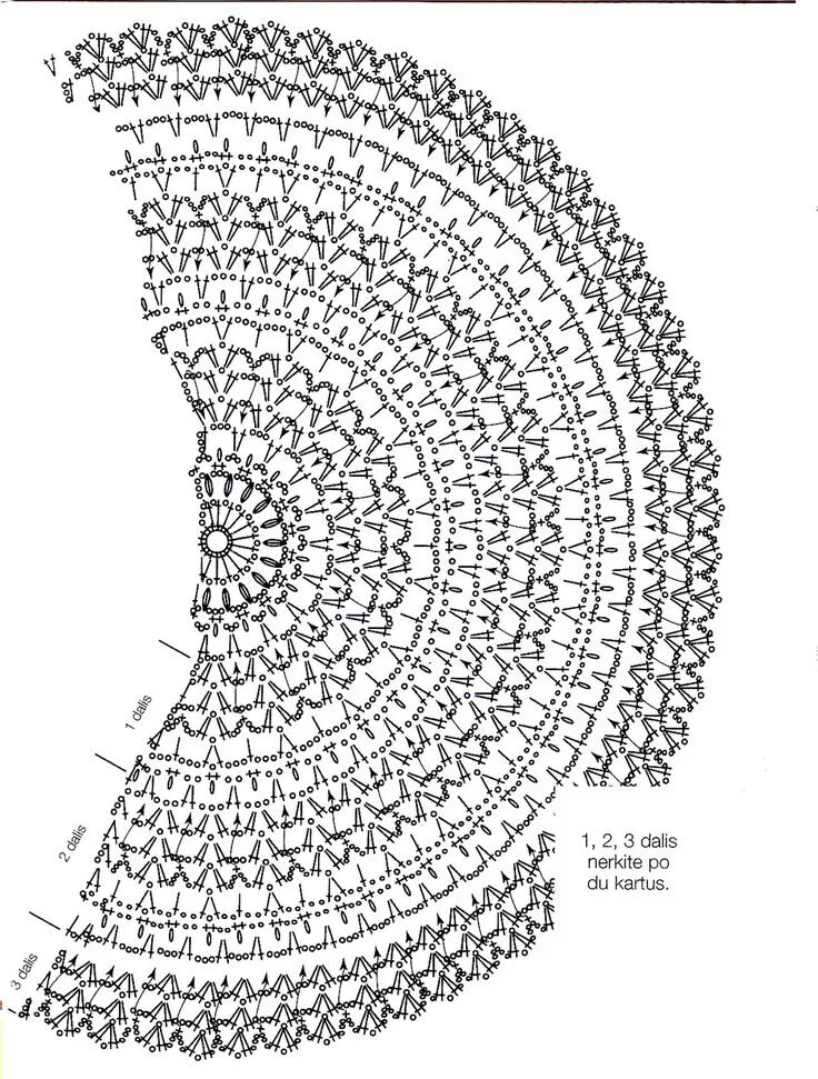 Схема полукруга крючком - Basanova.ru