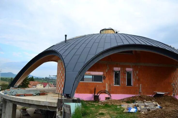 Полукруглая крыша фото Pin em metal roof Telhados