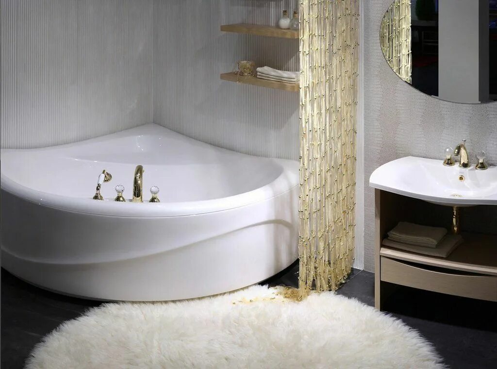 Полукруглая ванна в интерьере Aquatica PureScape 315 Corner Acrylic Bathtub - Gorgeous Tub Corner bathtub, Sma