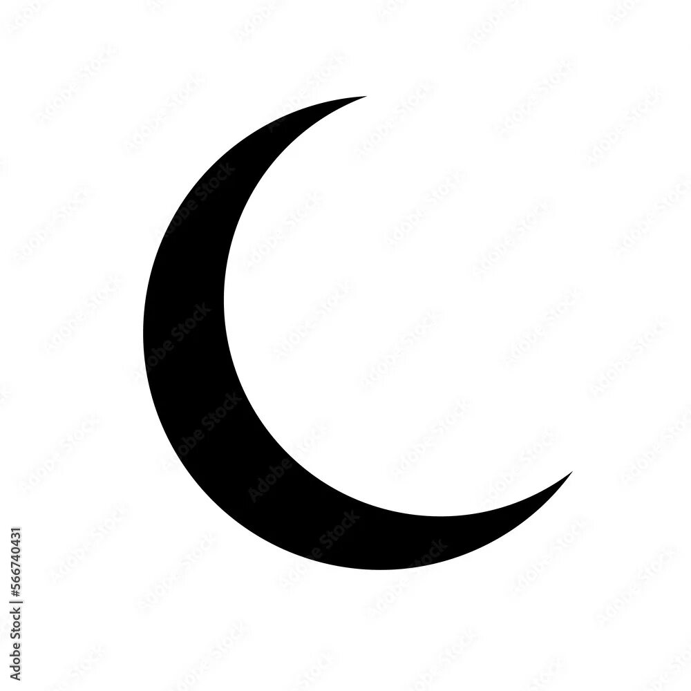 Полумесяц знак фото New thin moon. Half moon in night sky. Black crescent isolated on white backgrou