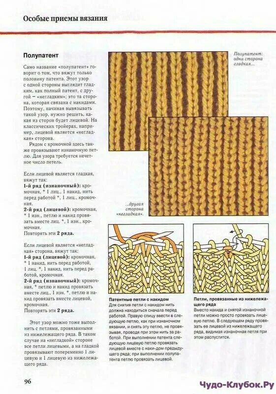 Полупатентная резинка спицами схема На просторах интернета поискала описание полупатентной резинки и их там. Вязание
