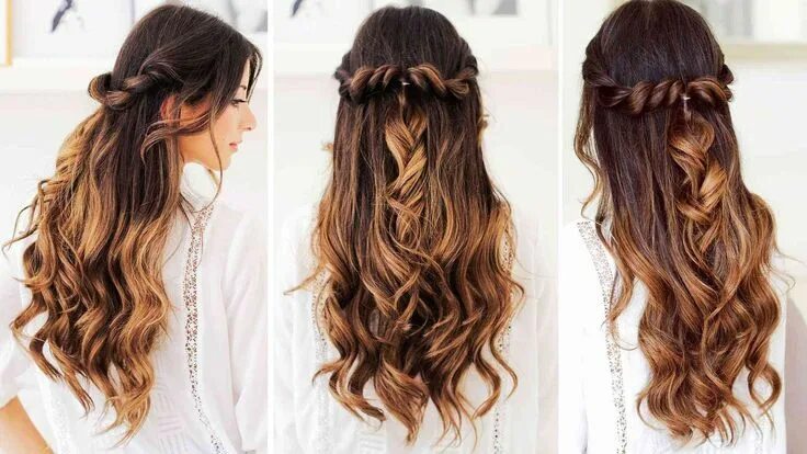 Полураспущенная прическа на длинные волосы Twist-Back Hairstyle - Luxy ® Hair Hair styles, Easy and beautiful hairstyles, L