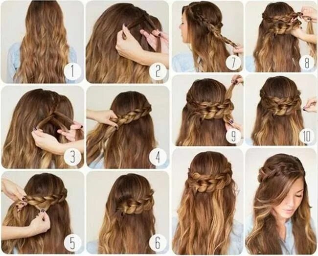 Полураспущенные прически на длинные волосы в школу Pin by Zandhy Gamero on CABELLO Easy hairstyles, Cool hairstyles, Medium hair st