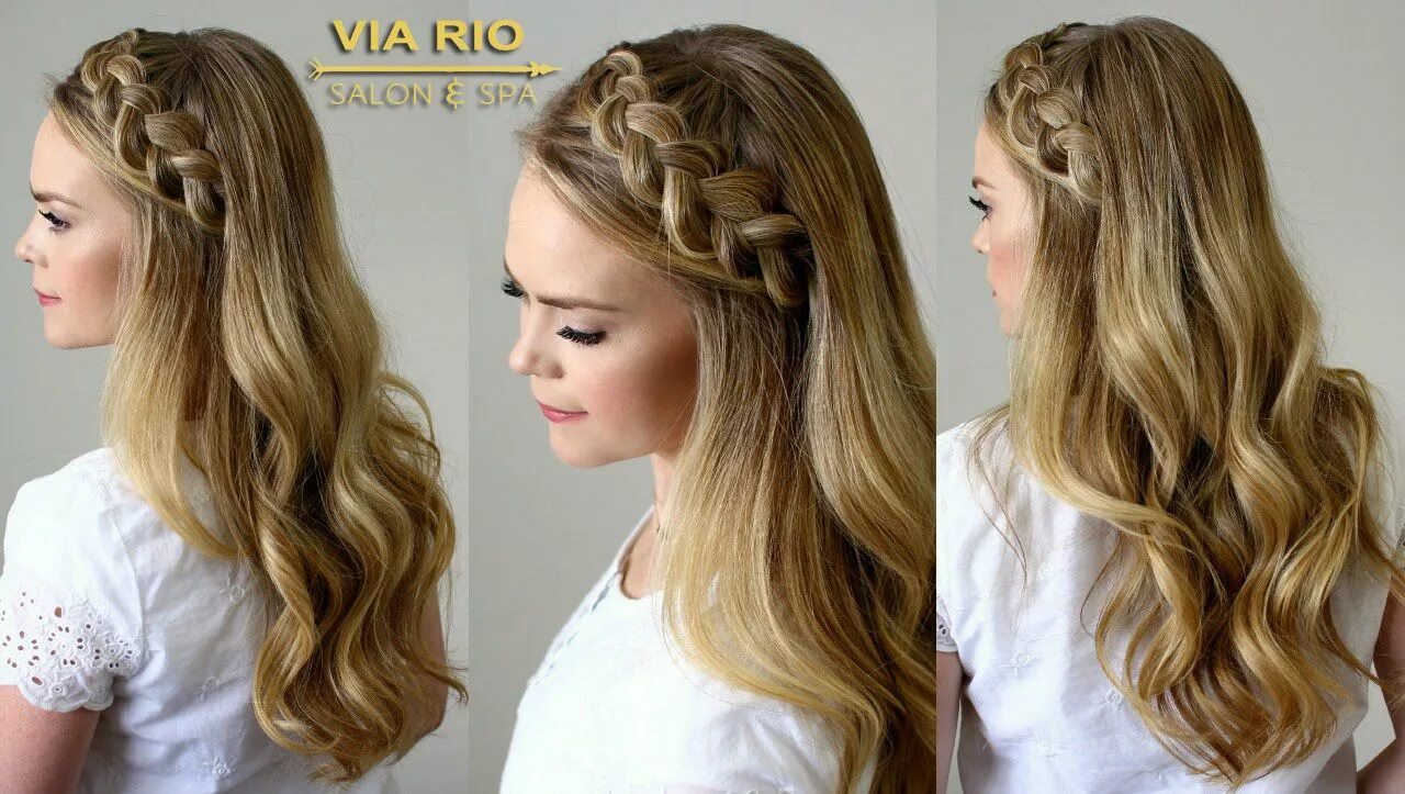 Полураспущенные прически на длинные волосы в школу Pin by Via Rio Salon & Spa on Via Rio Hairstyles Braided headband hairstyle, Hea