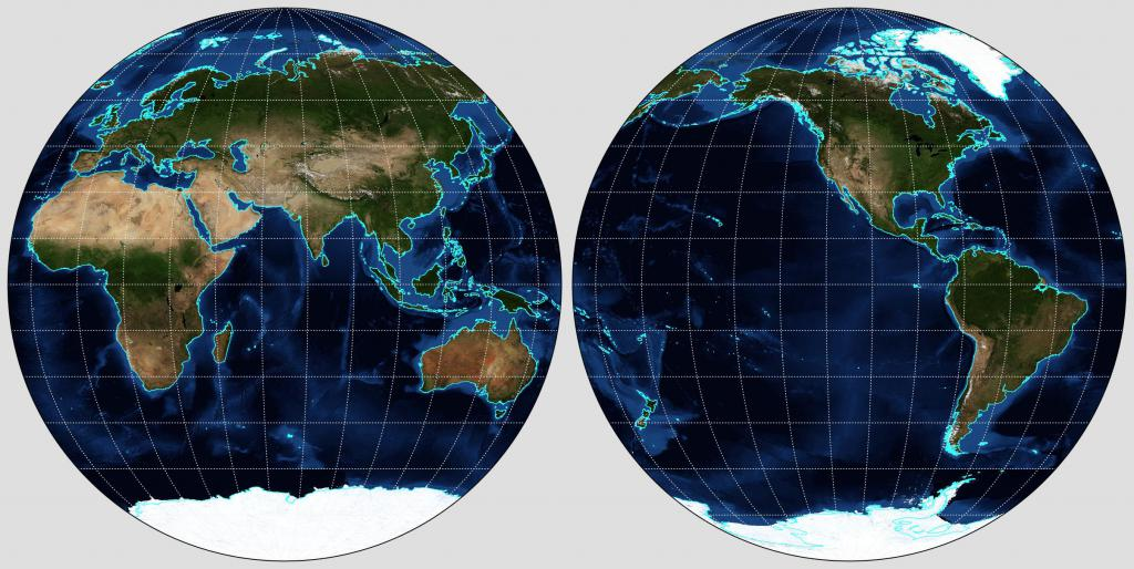 Полушария земли фото Глобус запад