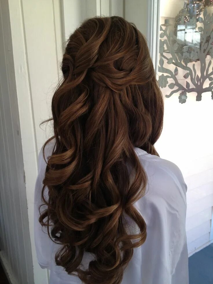 Полусобранная прическа на длинные Wedding hair Jacksonville fl. Long hair styles, Elegant wedding hair, Hair style