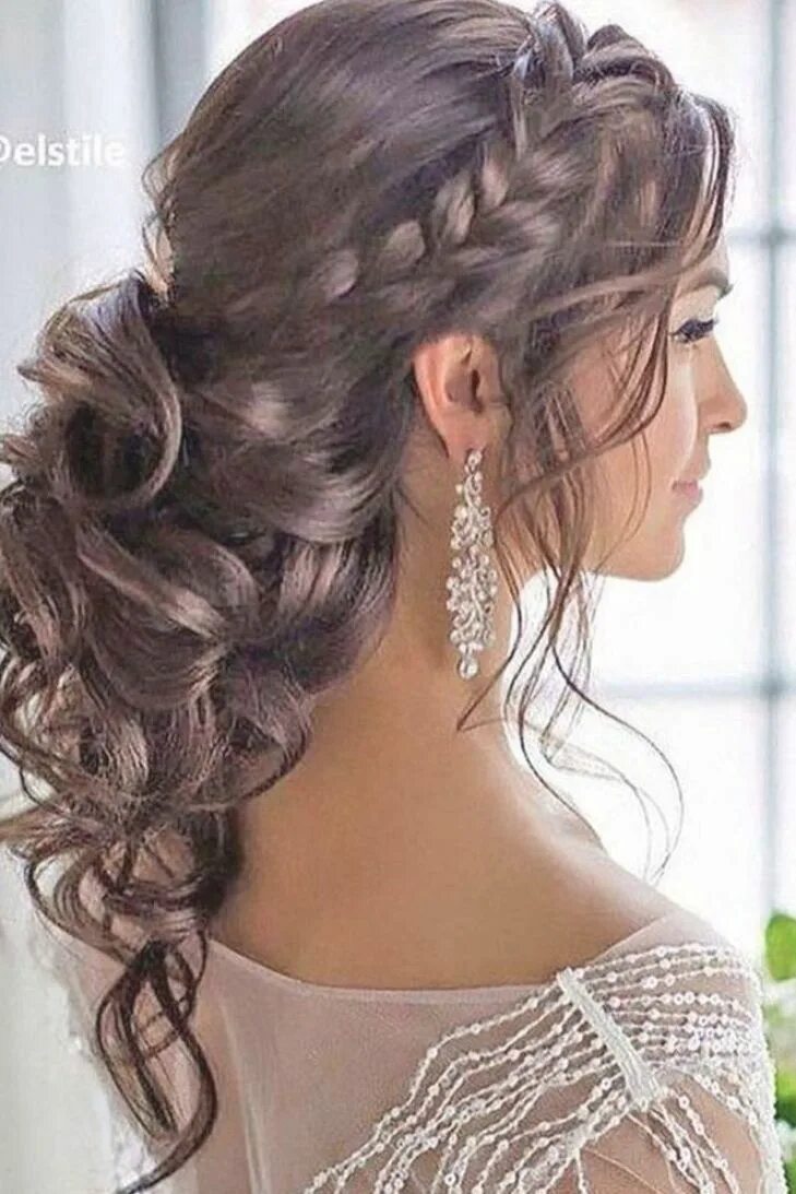 Полусобранные прически на средние волосы Elegant Bridal Hairstyles Ideas For Long Hair07 #hair #style #fashion Long hair 