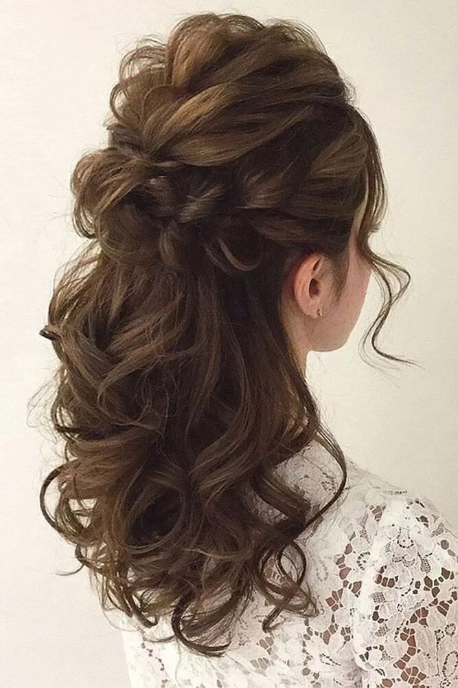 Полусобранные прически на средние волосы Half Up Half Down Wedding Hairstyles: Top Looks + Expert Tips Wedding hair half,