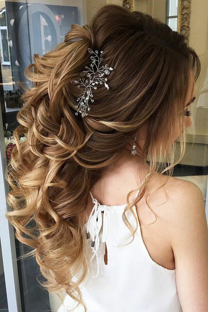 Полусобранные прически на средние волосы Half Up Half Down Wedding Hairstyles 2023 Guide: 70+ Looks Wedding hairstyles fo