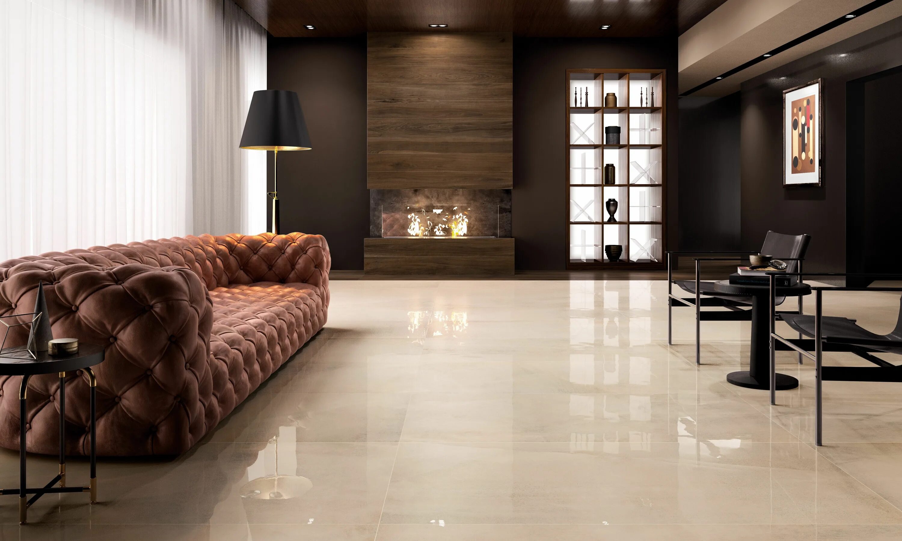 Полы керамогранит для гостиной фото в интерьере Ivory Porcelain Tile Floor design, Trendy home, Home