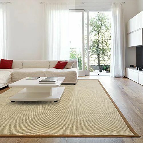 Полы квартиры фото iCustomRug Zara Contemporary Synthetic Sisal Rug, Softer ... https://www.amazon.