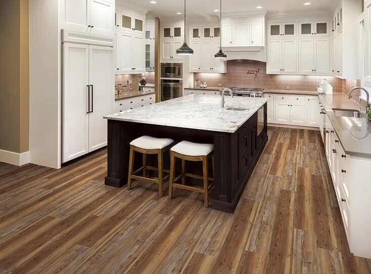 Полы на кухне дизайн современные фото Appalachian Pine(vv035-00913) EVP Vinyl Wood Flooring COREtec Traditional kitche