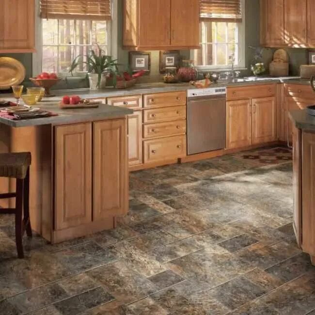 Полы на кухне дизайн современные фото 50 Unique Kitchen Flooring Ideas for a Lively Step - Houseminds Country kitchen 