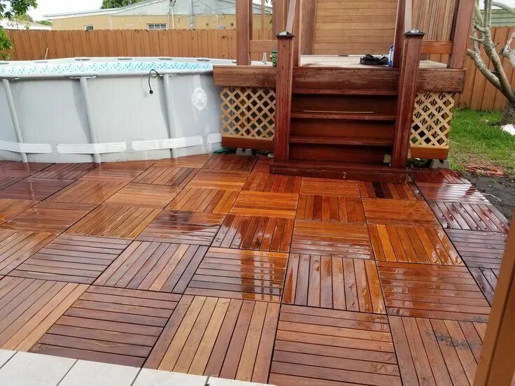 Полы на улице фото Wooden Deck Tiles Shop Hardwood Deck Tiles Building a deck, Hardwood decking, Wo