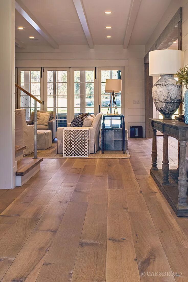 Полы в деревянном доме фото дизайн Wide Plank White Oak Flooring in Nashville, TN Modern Farmhouse - Oak and Broad 