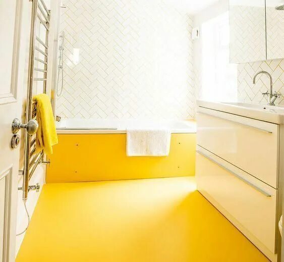 Полы желтого цвета фото A Comprehensive Overview on Home Decoration in 2020 Yellow bathrooms, Yellow bat