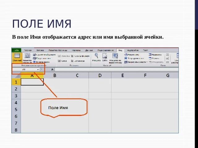 Поля имя фото Презентация по теме "Основы работы в "MS Excel