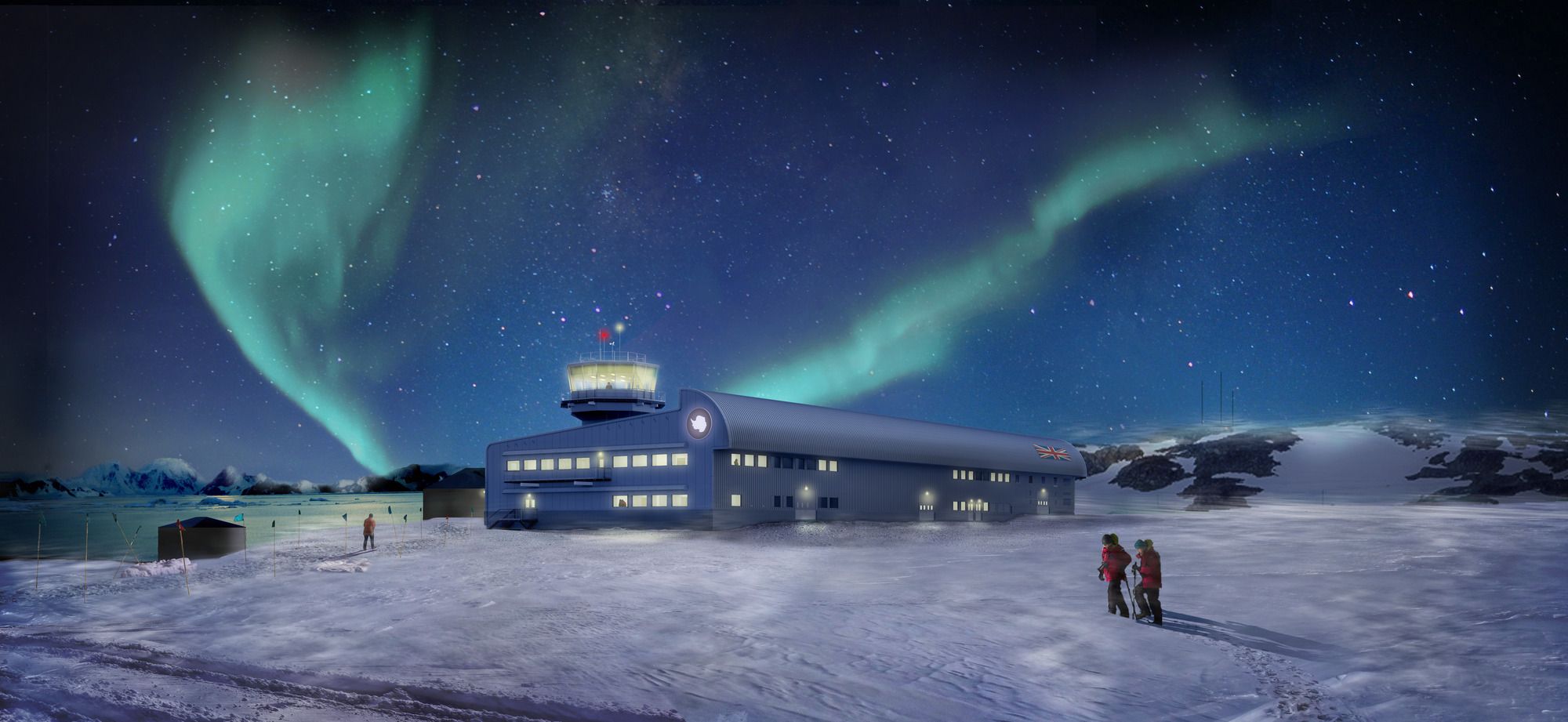 Полярные станции фото Construction Works Begin on Hugh Broughton's Discovery Building at Rothera Resea