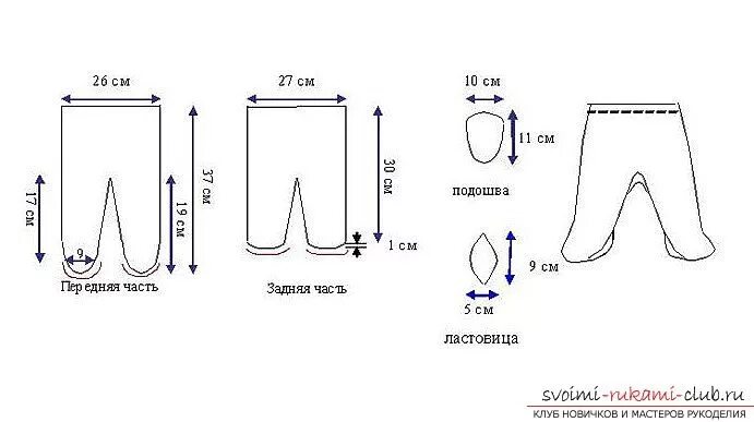 Ползунки для куклы выкройка Пин на доске Детское
