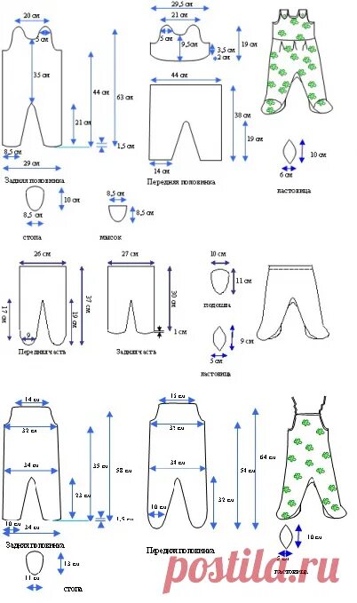 Ползунки для новорожденных своими руками выкройки Выкройка ползунков и штанишек šūšana bērniem un zīdainīšiem Постила