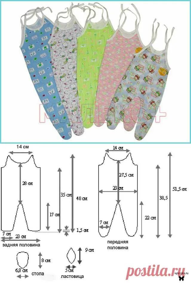Ползунки для новорожденных своими руками выкройки Детские ползунки на завязках. для малышей Постила