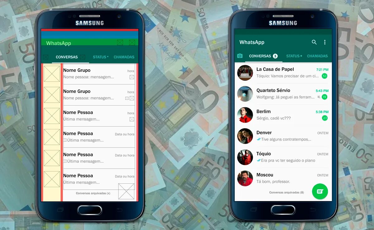 Поменять фото в ватсапе на самсунге Projeto criar 3 telas do app Whatsapp :: Behance