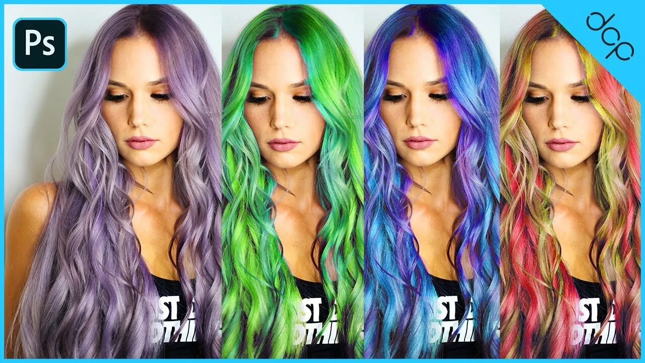 Поменять цвет волос на фото How to change hair color in Photoshop 2021 - Easy Photoshop Tutorial - YouTube