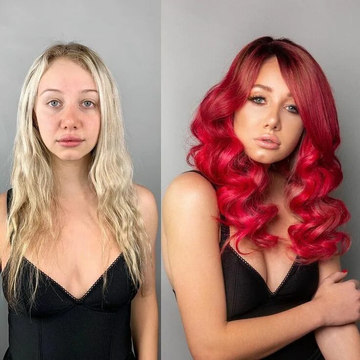 Поменять цвет волос на фото 30+ Inspirational Before And After Hair Transformations Hair transformation, Hai