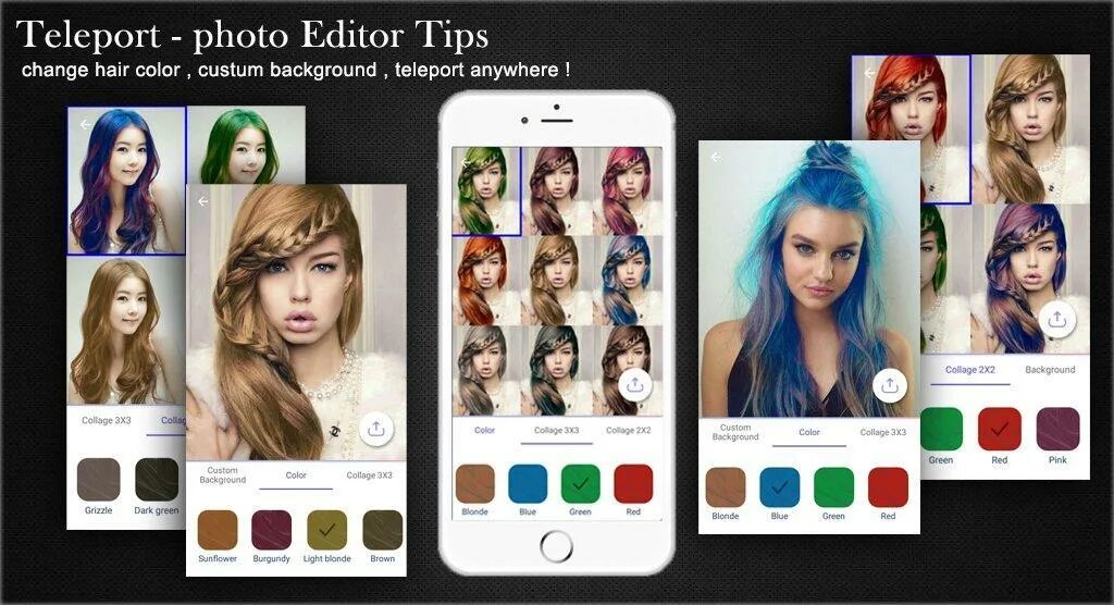 Поменять цвет волос на фото бесплатно Free Teleport - photo editor (Телепорт) Tips APK for Android Download