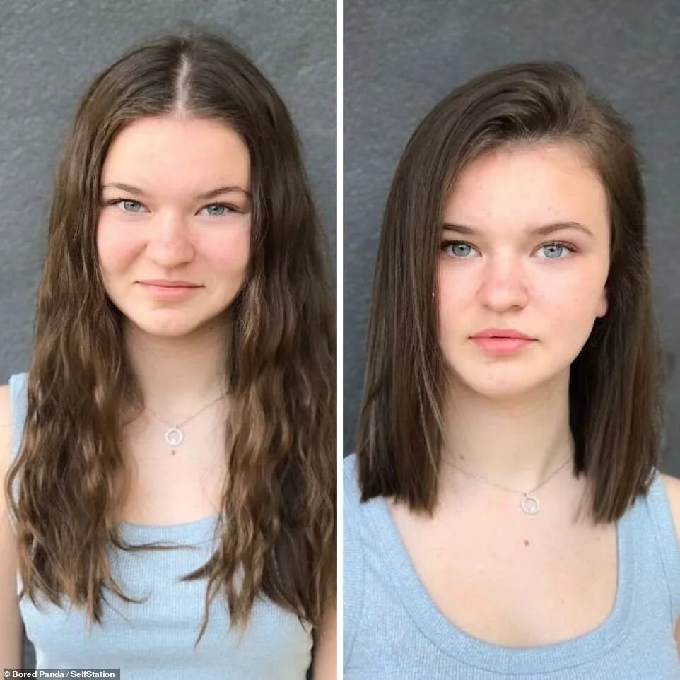 Поменять волосы на фото онлайн Hairdresser's before and after photos show how a new style can transform people'