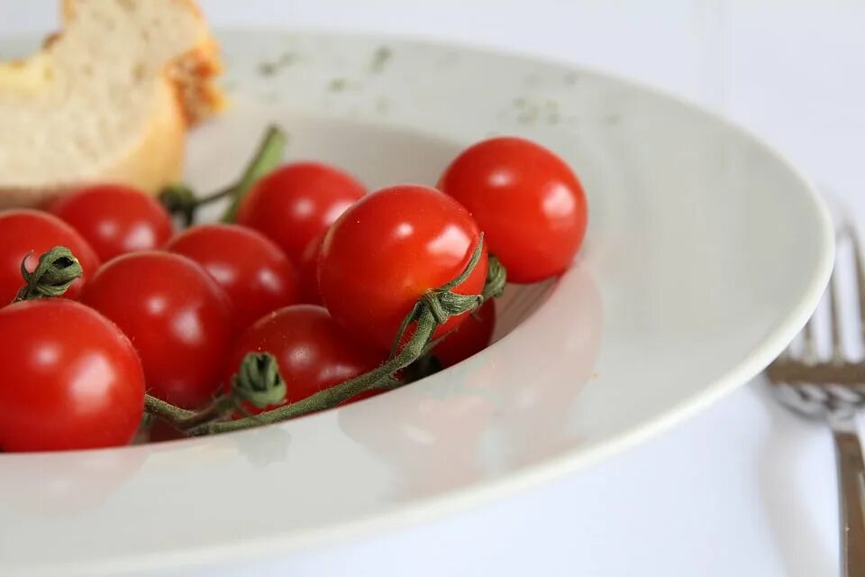 Помидоры на тарелке фото Salad Red Tomatoes Frisch Vegetables Eat Food-20 Inch By 30 Inch Laminated Poste