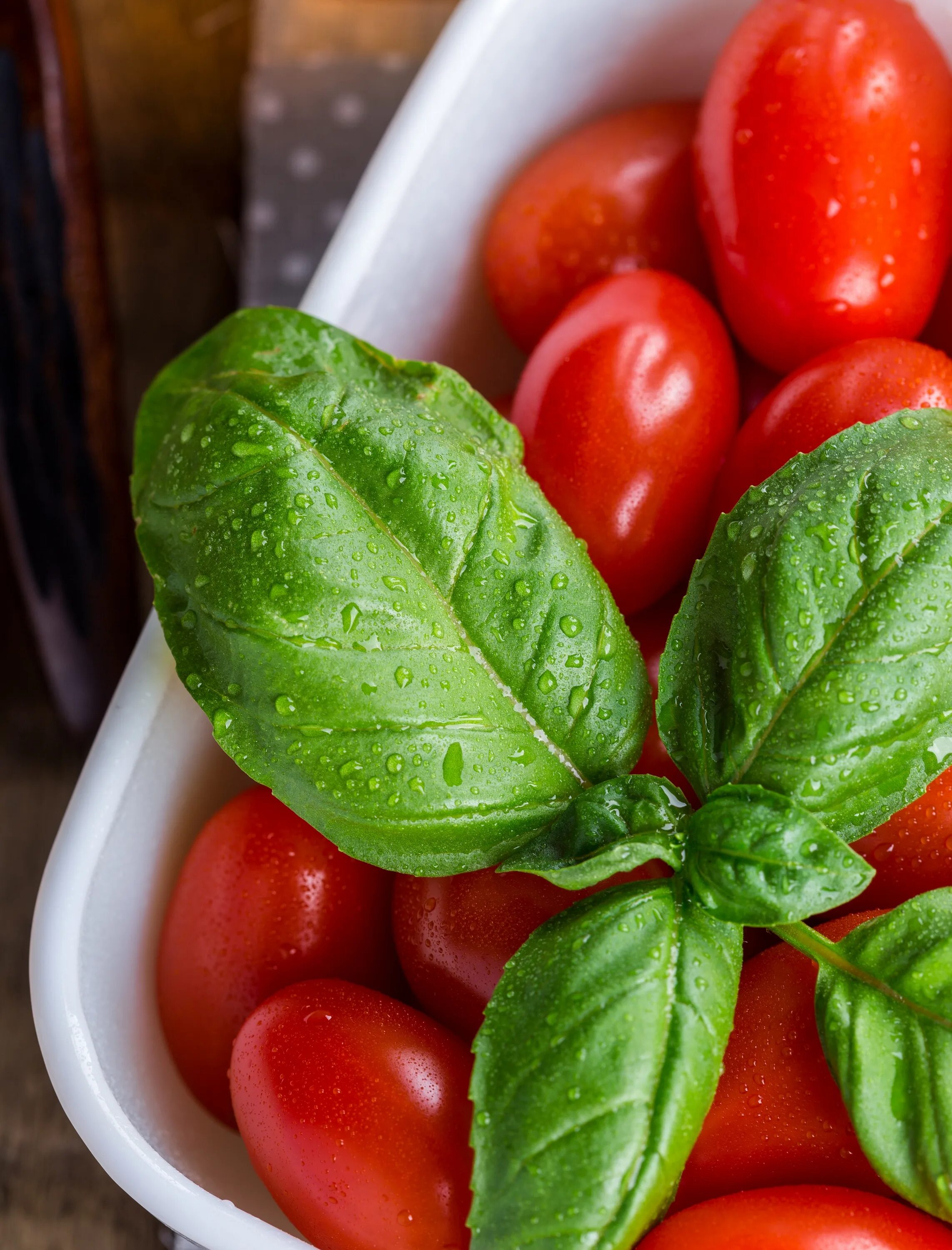 Помидоры с базиликом фото Tomatoes and basil Vegetables free image download