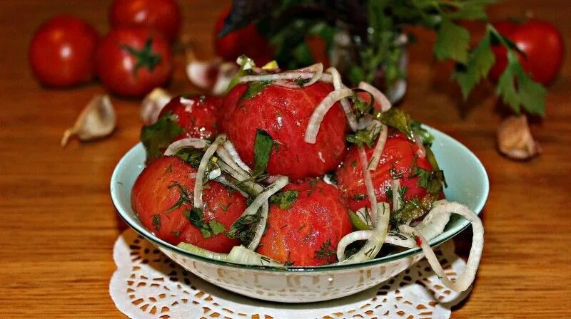 Помидоры с луком рецепт с фото Помидоры закусочные Идеи для блюд, Кулинария, Еда