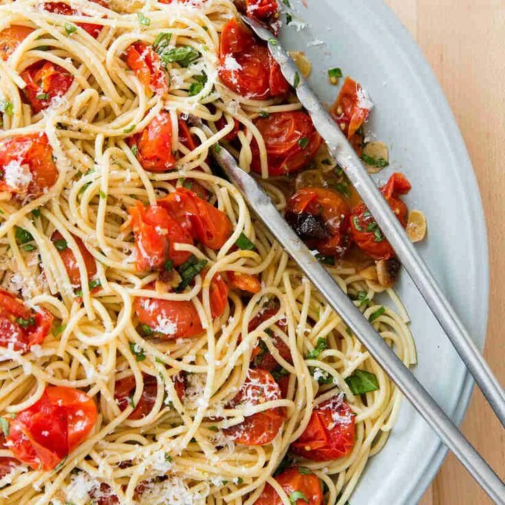 Помидоры с макаронами рецепт с фото Pasta with Roasted Cherry Tomatoes America's Test Kitchen Recipe Recipe Roasted 