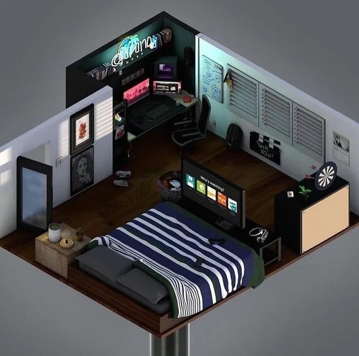 Помощь с дизайном комнаты Pin by bsr on GAMING/PC SETUPS Boy bedroom design, Bedroom setup, Room ideas bed