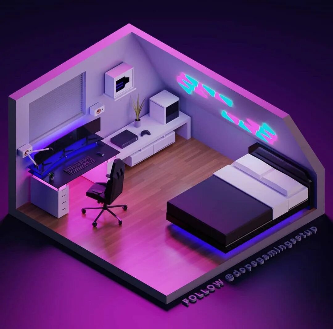 Помощь с дизайном комнаты 3D room Attic setup Video game rooms, Gaming room setup, Video game room design