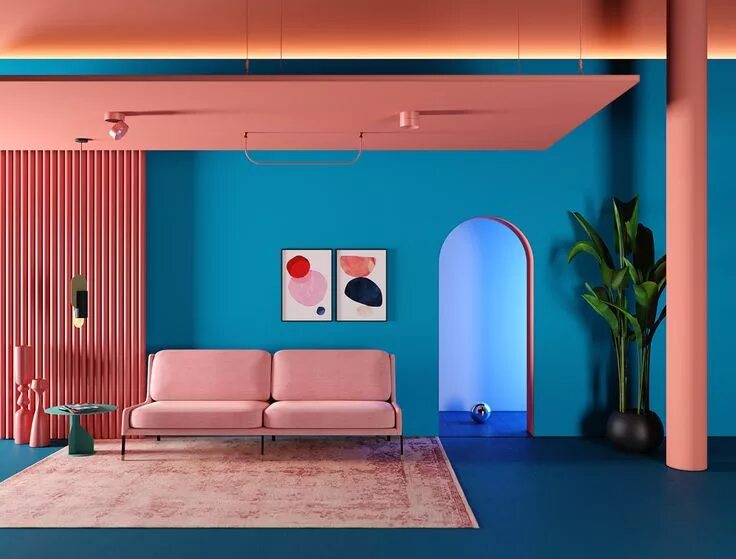 Помощь в дизайне интерьера Color Boost on Behance Retro interior design, Colorful interiors, Retro interior