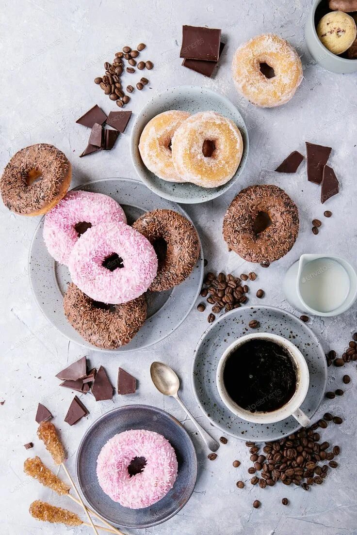 Пончики и кофе фото All the Templates You Can Download Donut images, Sweet, Donuts