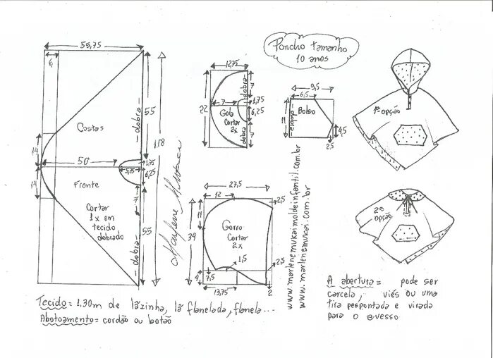Пончо детский выкройка Как рассчитать необходимое количество ткани для пошива пончо: подробный гид по р