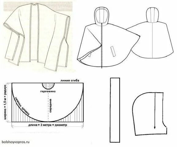 Пончо для куклы выкройка Фотография Poncho pattern sewing, Sewing patterns, Hand embroidery art