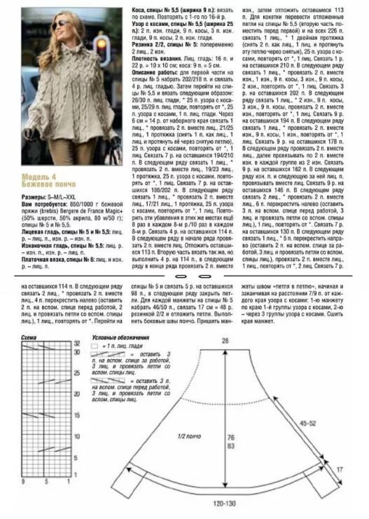 Пончо для женщин спицами со схемами � � � � #53 - � � � � � � � � � � � � � � � - nezabud-ka Пончо, Вязаное пончо, В